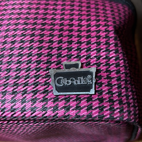 Caboodles Soft Fabric Makeup Hair Tools Case Pink Black Houndstooth w IPSY Bag - Picture 11 of 17